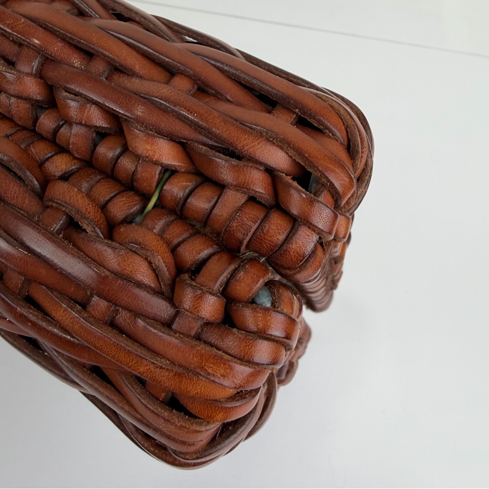 Woven Brown Clutch with Braided Ring Accent - Picture 8 of 15